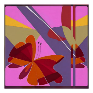 Butterflown Abstract - Ken Gage Art Perfect Poster