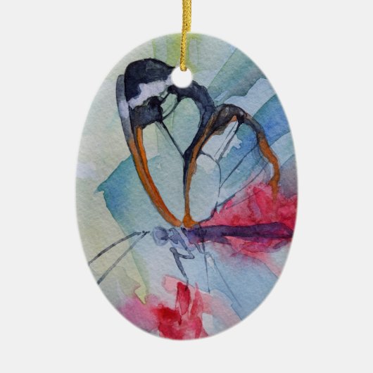 Butterfly 10-sierbloem keramisch ornament (Voorkant)