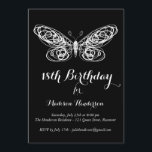 Butterfly 18th Birthday Invitation Kaart<br><div class="desc">Fancy linttype en een handgeschetst vlinderaccent op deze verjaardagsuitnodiging.</div>