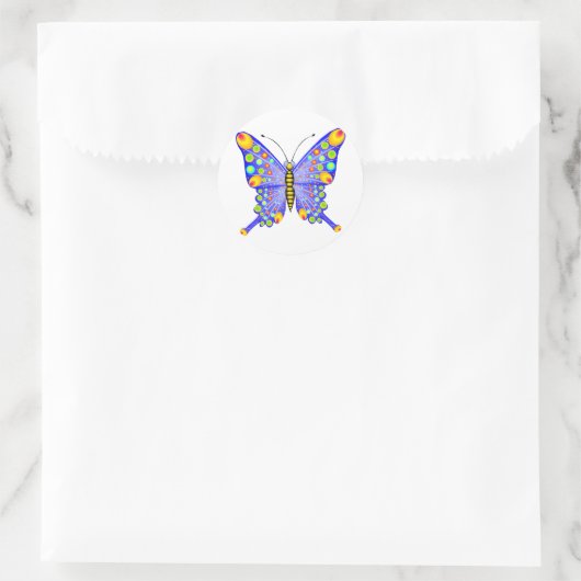 Butterfly 1 ronde sticker (Tas)