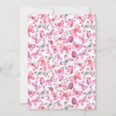 Butterfly 1st verjaardag Baby Girl Pink Gold Dust Kaart (Achterkant)