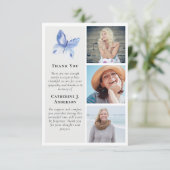 Butterfly 3 foto Sympathy begrafenis Bedankkaart (Staand voorkant)