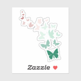 Butterfly 3 x 3 inch vinylStickers, op maat gesned Sticker