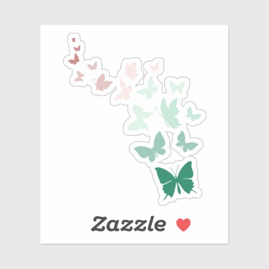 Butterfly 3 x 3 inch vinylStickers, op maat gesned Sticker (Vel)