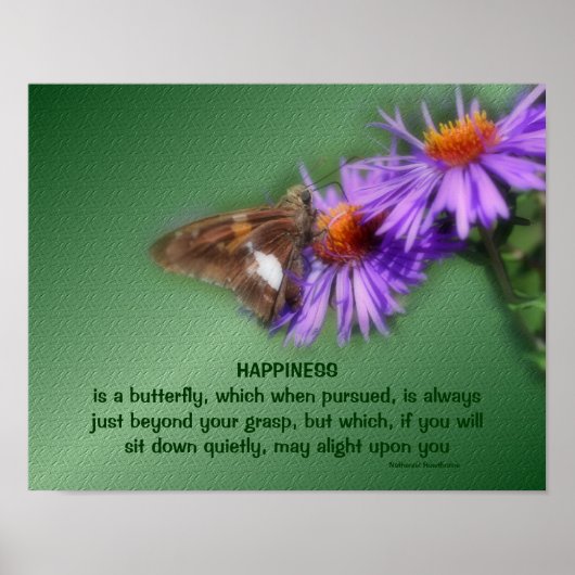 Butterfly 5 Geluk Inspirerend Citaat Natuur Poster (Voorkant)