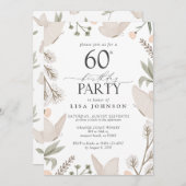 Butterfly 60ste verjaardagsfeestje Waterverf Neutr Kaart (Voorkant / Achterkant)