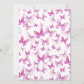Butterfly 72e verjaardag uitnodiging in roze / Paa (Achterkant)