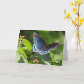 Butterfly 7 x 5 Gevouwen Wenskaart - blank Kaart (Gele Bloem)