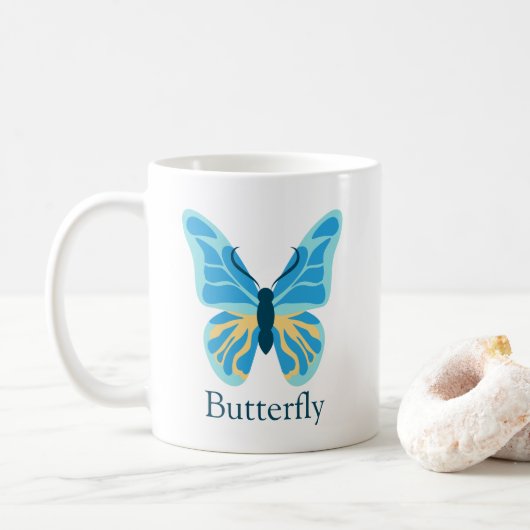Butterfly Aangepaste kleur Grafische Aangepaste na Koffiemok (Met donut)