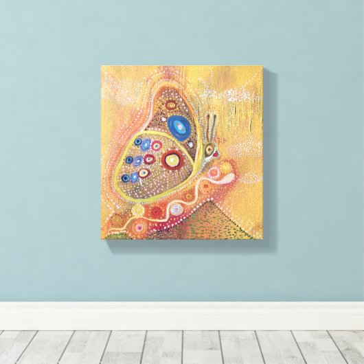 Butterfly Abstract Art Wrapped Canvas (Insitu (Houten vloer))