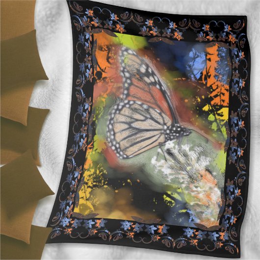 Butterfly Abstract Fleece Deken