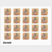 Butterfly Abstracte Kunst Schilderen Vierkante Sti Sticker (Vel)