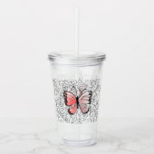 Butterfly Acrylknoltablet Rozen Acryl Drinkbeker (Voorkant)