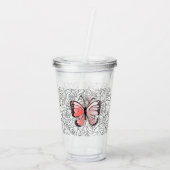Butterfly Acrylknoltablet Rozen Acryl Drinkbeker (Achterkant)