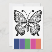 Butterfly Adult Kleurplaten Kaarten en Kleurenpale (Voorkant)