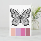 Butterfly Adult Kleurplaten Kaarten en Kleursystee (Staand voorkant)