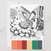 Butterfly Adult Kleurplaten Kaarten & Kleurcombina (Voorkant)