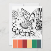 Butterfly Adult Kleurplaten Kaarten & Kleurcombina (Voorkant)