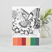 Butterfly Adult Kleurplaten Kaarten & Kleurcombina (Staand voorkant)