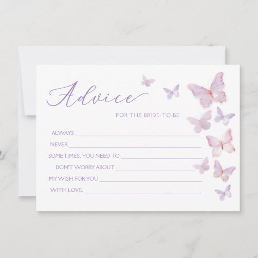 Butterfly Advies voor de bruid Kaart (Voorkant)