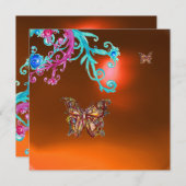 BUTTERFLY AGATE, geel oranje blauw, lichtroze Kaart (Voorkant / Achterkant)