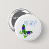 Butterfly Alles is een mogelijke pop Ronde Button 5,7 Cm (Voorkant /achterkant)