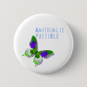 Butterfly Alles is een mogelijke pop Ronde Button 5,7 Cm