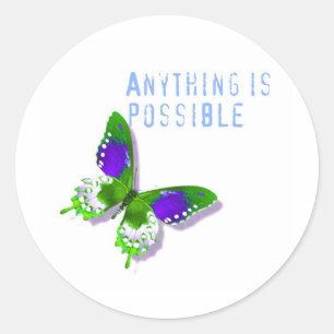 Butterfly Alles is mogelijk Ronde Sticker