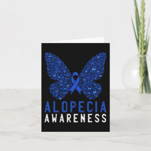 Butterfly Alopecia Awareness Blue AA Ribbon Suppor Kaart