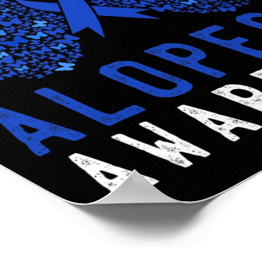 Butterfly Alopecia Awareness Blue AA Ribbon Suppor Poster (Hoek)