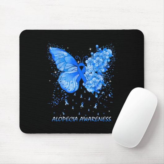 Butterfly Alopecia Awareness Ribbon Muismat (Met muis)