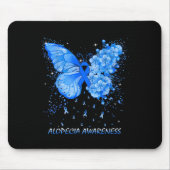 Butterfly Alopecia Awareness Ribbon Muismat (Voorkant)