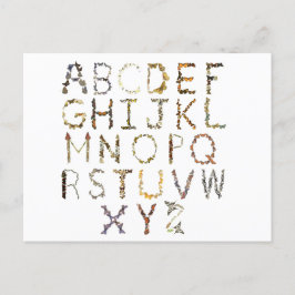 Butterfly Alphabet - Natuur Alfabet ABC Briefkaart