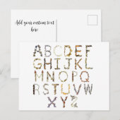 Butterfly Alphabet - Natuur Alfabet ABC Briefkaart (Voorkant / Achterkant)