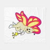 Butterfly als Tovenaar met Magische Wand Fleece Deken (Voorkant (Horizontaal))