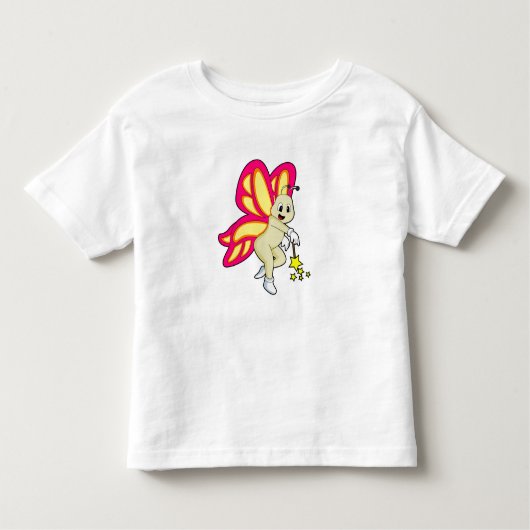 Butterfly als Tovenaar met Magische Wand Kinder Shirts (Voorkant)