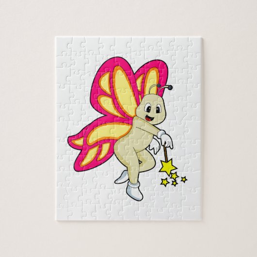 Butterfly als Tovenaar met Magische Wand Legpuzzel (Verticaal)