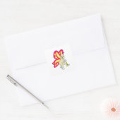 Butterfly als Tovenaar met Magische Wand Vierkante Sticker (Envelop)