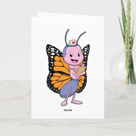 Butterfly als verpleegster kaart (Achterkant)