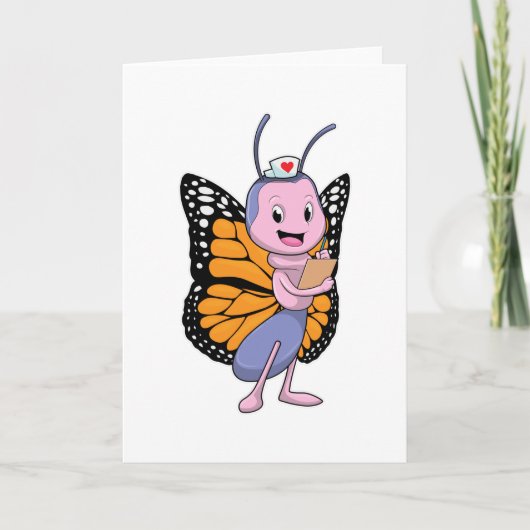Butterfly als verpleegster kaart (Voorkant)