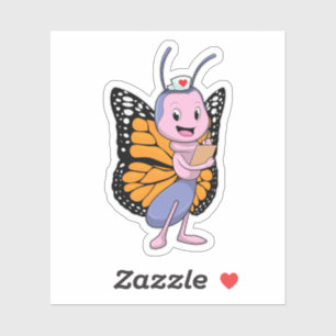 Butterfly als verpleegster sticker