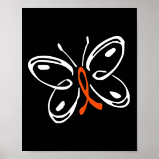 Butterfly Aml Leukemie Bewustheid Poster (Voorkant)