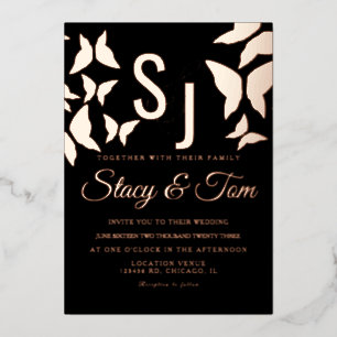 Butterfly Ampersand Ppress Black Folie Invitation Uitnodiging