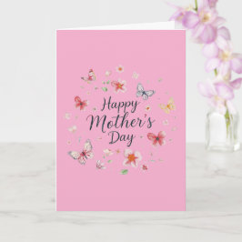 Butterfly and Floral Happy Mother's Day Card Kaart