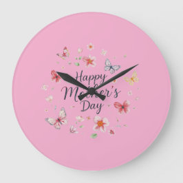 Butterfly and Floral Happy Mother's Day Grote Klok