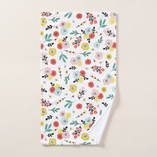 Butterfly And Floral Pattern  Bad Handdoek (Handdoek)