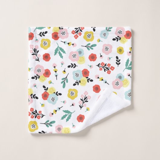 Butterfly And Floral Pattern  Bad Handdoek (Wasdoekje)