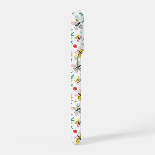 Butterfly And Floral Pattern iPhone Hoesje (Rechterkant)