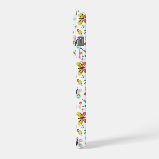 Butterfly And Floral Pattern  iPhone Hoesje (Linkerkant)