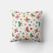 Butterfly And Floral Pattern  Kussen (Achterkant)